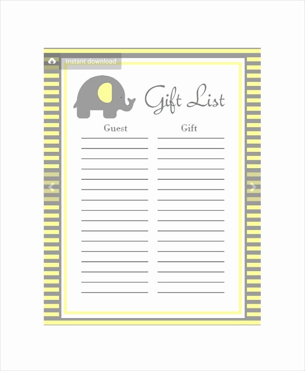 Printable Baby Shower Guest List Lovely Baby Shower Planning 5 Free Pdf Documents Download