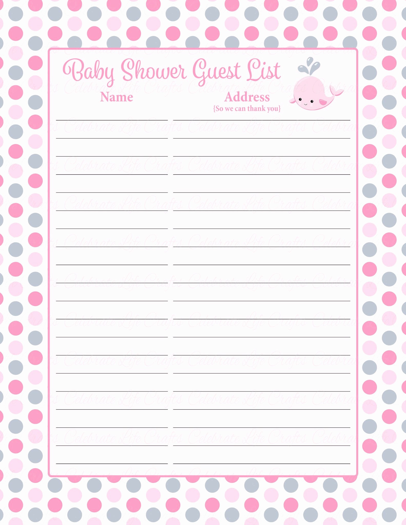 Printable Baby Shower Guest List Lovely Printable Baby Shower Guest List Portablegasgrillweber