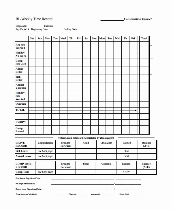 Printable Bi Weekly Time Sheets Lovely 22 Time Sheet Templates
