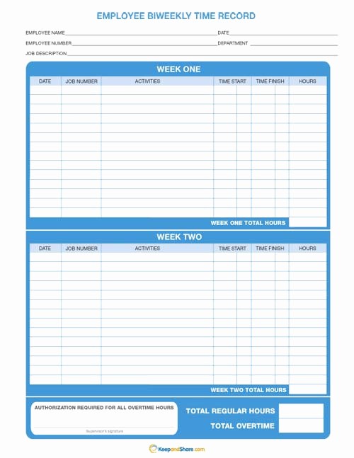 Printable Bi Weekly Time Sheets Unique 7 Best Of Printable Biweekly Timesheet Free