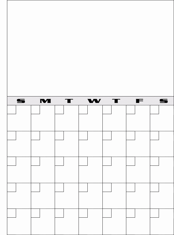 Printable Blank Monthly Calendar Template New 2015 Print Blank Monthly Calendar