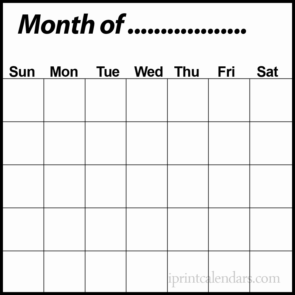 Printable Blank Monthly Calendar Template Unique Blank Calendar