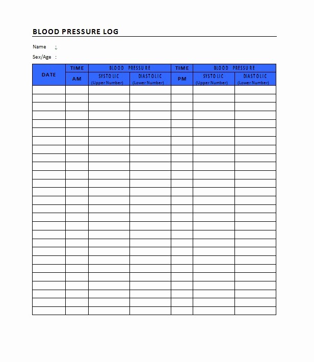 Printable Blood Pressure Chart Template Unique Blood Pressure Log to Pin On Pinterest Pinsdaddy