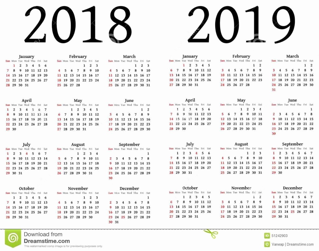 Printable Calendar 2018 and 2019 Beautiful Julian Calendar 2019 Printable 2018 Julian Calendar