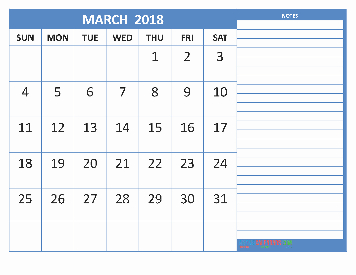 Printable Calendar 2018 with Notes Luxury Get Printable Calendar March 2018 Calendar Printable