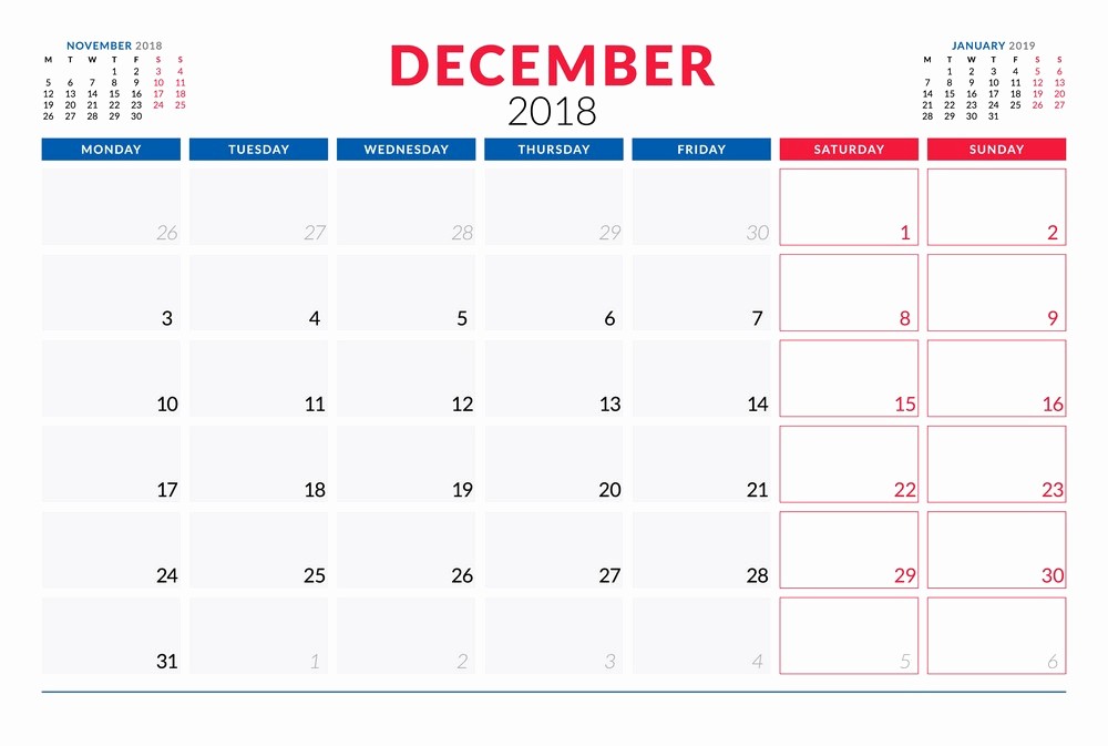 Printable Calendar December 2018 Landscape Elegant December 2018 Calendar