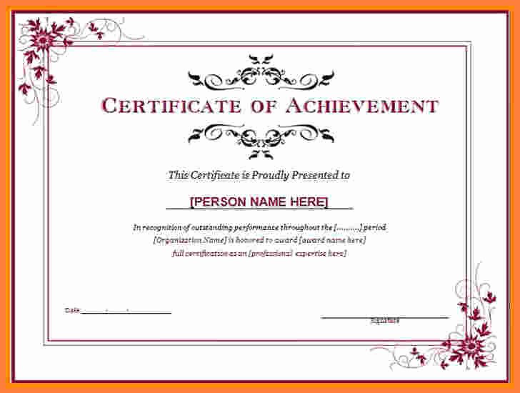 Printable Certificate Of Achievement Template New Certificate Free Download Certificate Achievement