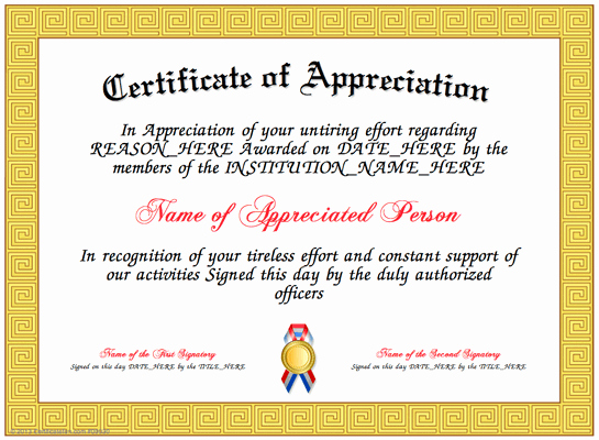 Printable Certificate Of Appreciation Template Fresh Certificate Of Appreciation