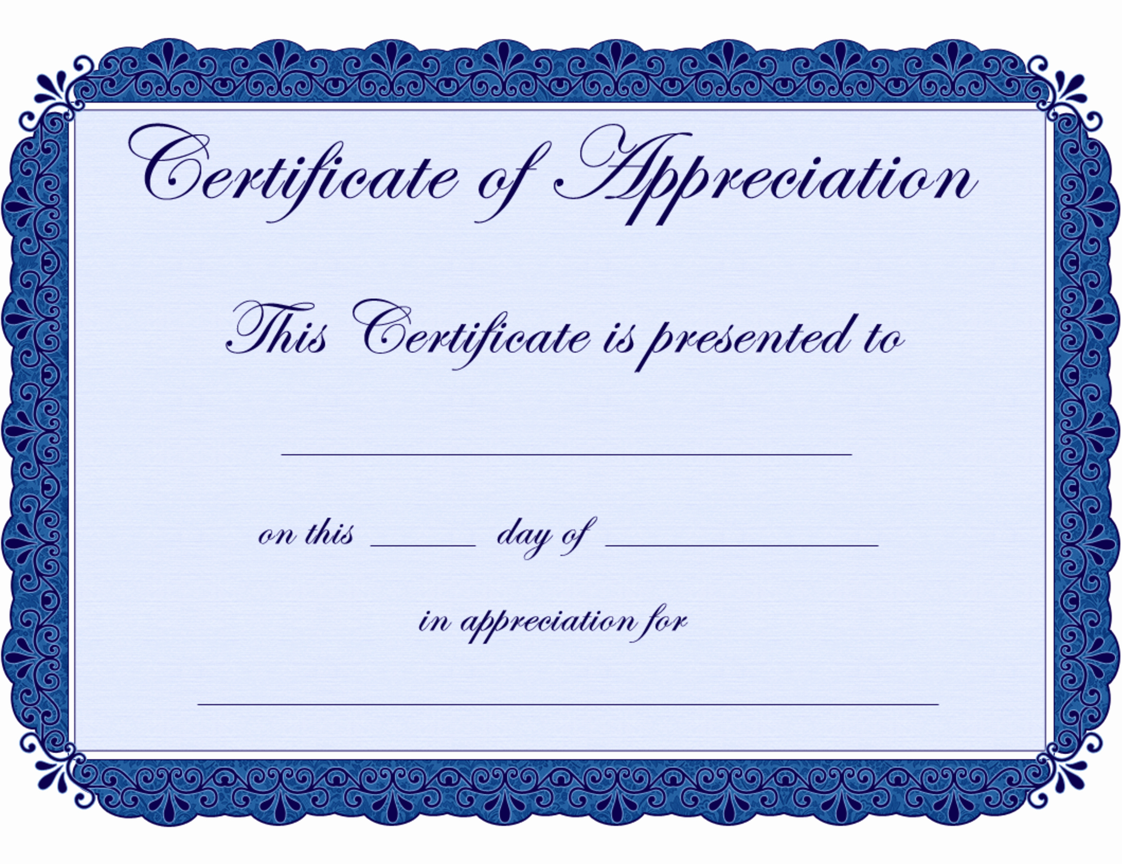 Printable Certificate Of Appreciation Template Lovely Free Printable Certificates Certificate Of Appreciation