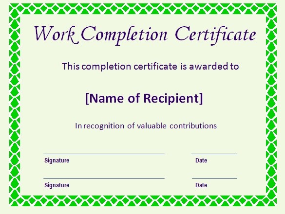 Printable Certificate Of Completion Template Best Of 38 Pletion Certificate Templates Free Word Pdf Psd