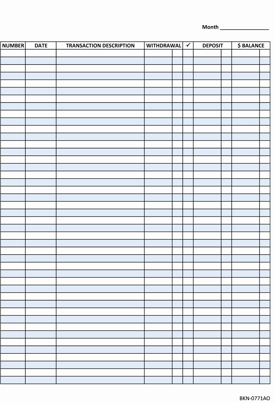 Printable Check Register Full Page Best Of 6 Free Blank Business Checkbook Register Template Excel