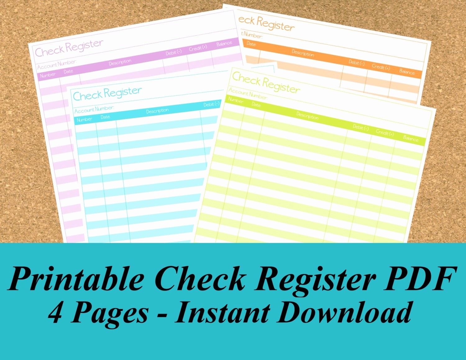 Printable Check Register Full Page Best Of Instant Download Printable Check Register by