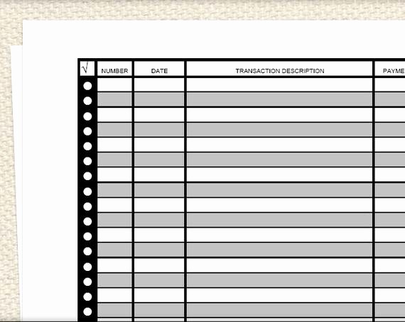 Printable Check Register Full Page Fresh Printable Financial Transaction Register by