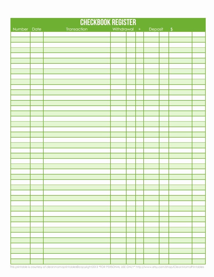 Printable Check Register Full Page Luxury 7 Best Of Check Register Full Page Printable Free