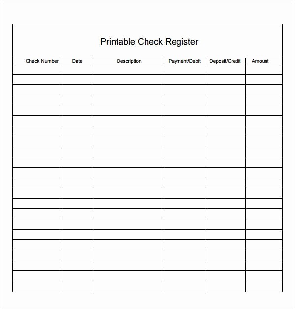 Printable Check Register Full Page New Free Printable Blank Check Register Template