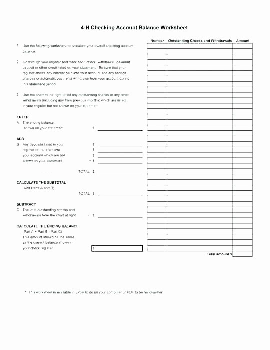 Printable Checking Account Balance Sheet Awesome Checking Account Register Template – Richtravelfo