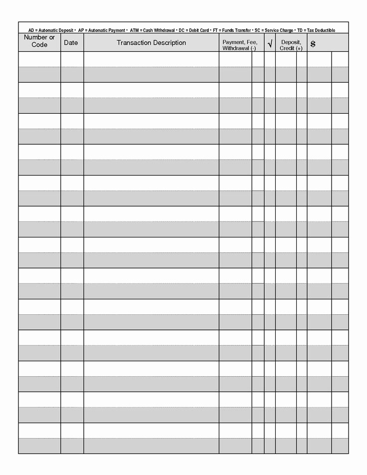 checkbook balance sheet for bank of america