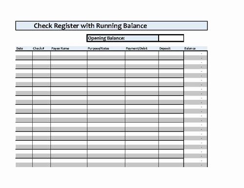 Printable Checking Account Balance Sheet Lovely Checkbook Register Spreadsheet Microsoft Excel