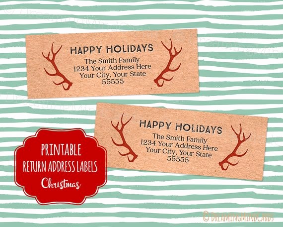 Printable Christmas Return Address Labels Elegant Items Similar to Custom Vintage Christmas Printable Return
