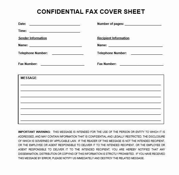 Printable Fax Cover Sheet Confidential Best Of Download Confidential Fax Cover Sheet In Word &amp; Pdf