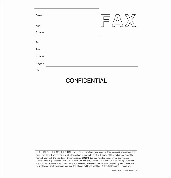 Printable Fax Cover Sheet Confidential Luxury 12 Confidential Cover Sheet Templates – Free Sample