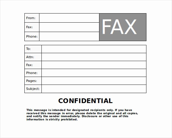 Printable Fax Cover Sheet Confidential New 9 Confidential Fax Cover Sheet Templates Doc Pdf