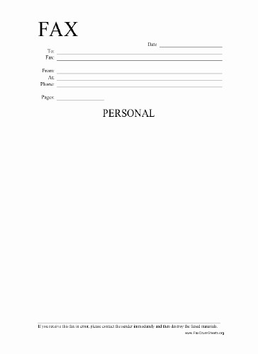 Printable Fax Cover Sheets Pdf Inspirational Personal Fax Cover Sheet