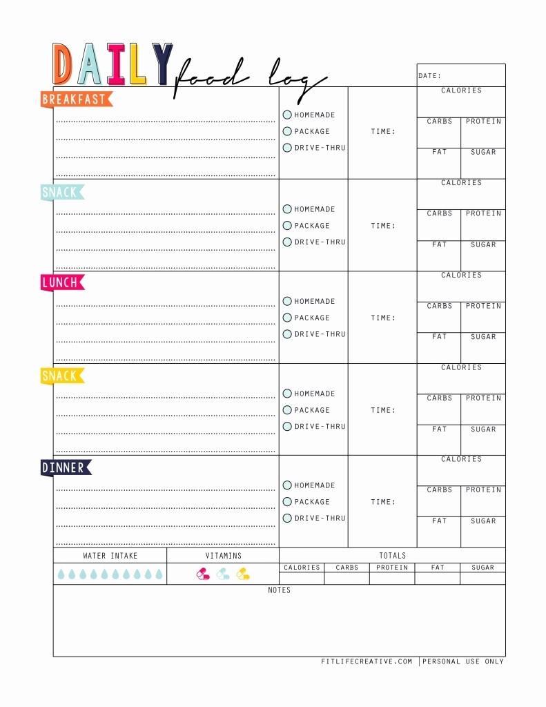 Printable Food and Exercise Journal Beautiful Diet and Exercise Calendar Template