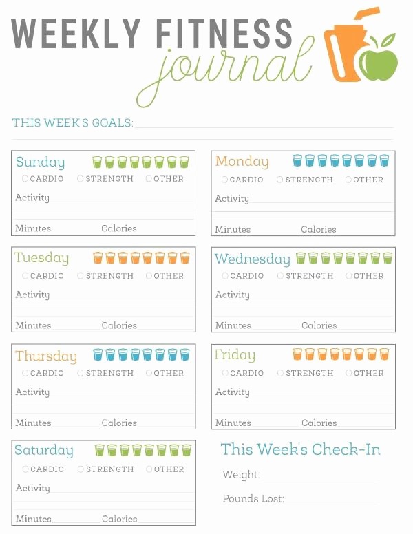 Printable Food and Exercise Journal Best Of Free Printable Fitness Journal