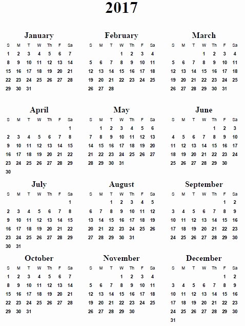 Printable Full Year Calendar 2017 Inspirational Calendario Para Imprimir – Calendario 2017