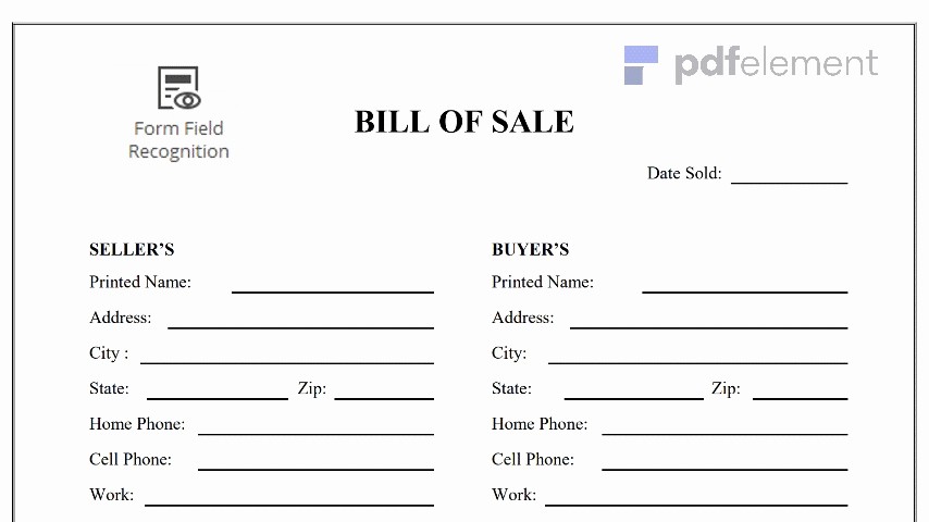 Printable Generic Bill Of Sale Luxury Printable General Bill Sale