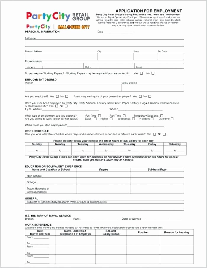 Printable Generic Job Application form Elegant Download the Job Application form From Printable Template