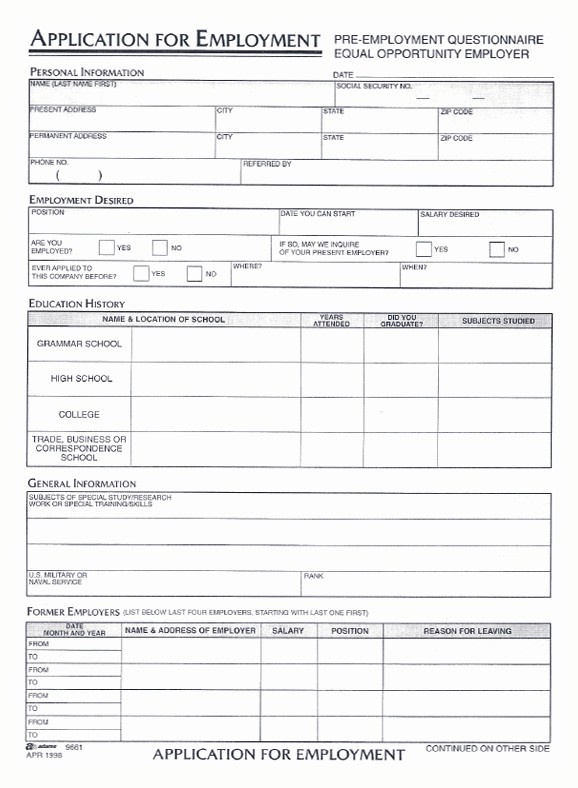 Printable Generic Job Application form Unique Career Opportunities Point Manor