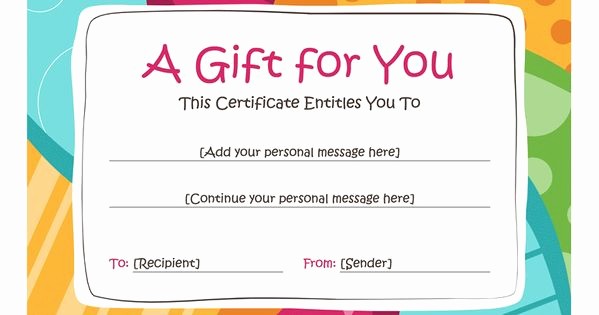 Printable Gift Certificates Online Free Beautiful Birthday T Certificate Template