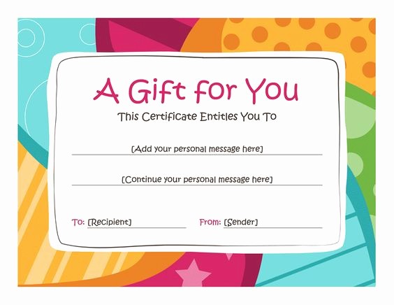 Printable Gift Certificates Online Free Elegant Birthday T Certificate Template