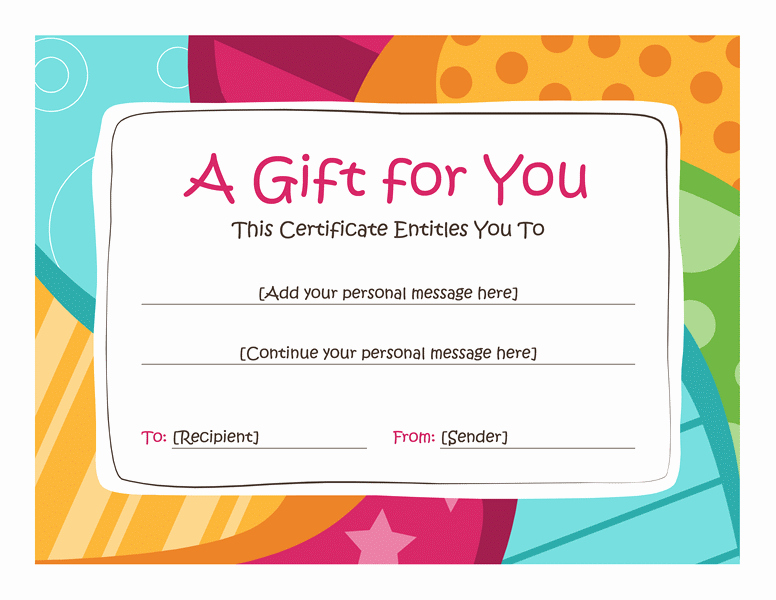 Printable Gift Coupon Templates Free Unique Birthday T Certificate Template