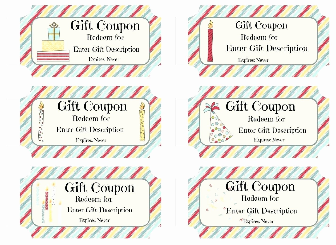 Printable Gift Coupon Templates Free Unique Template Birthday Coupons Template