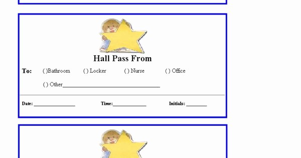 Printable Hall Passes for Students Beautiful Free Hall Passes for School
