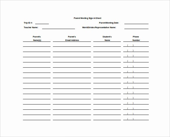 Printable Meeting Sign In Sheet Beautiful 18 Sign In Sheet Templates – Free Sample Example format