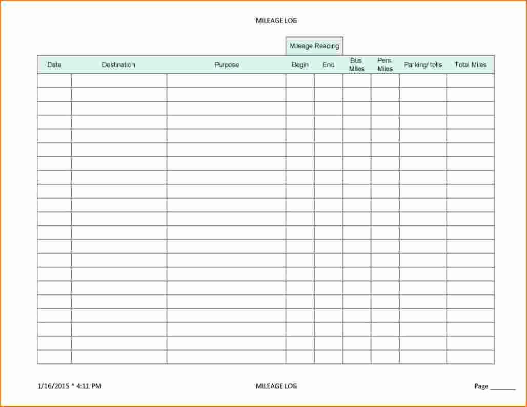 Printable Mileage Log for Taxes Awesome 5 Mileage Log for Taxes