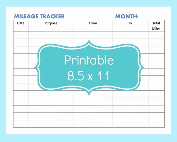 Printable Mileage Log for Taxes Awesome Pinterest