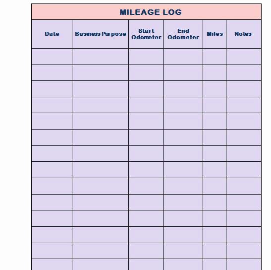 Printable Mileage Log for Taxes Best Of Printable Mileage Log Templates Free Template Lab Book for