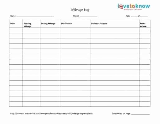 Printable Mileage Log for Taxes Fresh 10 Excel Mileage Log Templates Excel Templates