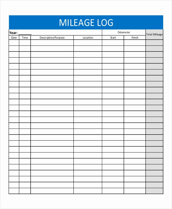Printable Mileage Log for Taxes Inspirational Mileage Log Template