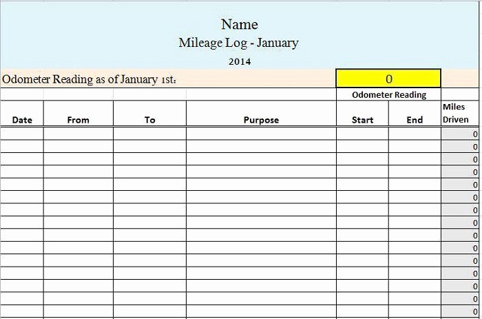 Printable Mileage Log for Taxes Luxury Free Mileage Log Templates Word Excel Template Section