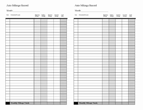 Printable Mileage Log for Taxes Luxury Vehicle Mileage Log Expense form Free Pdf Download