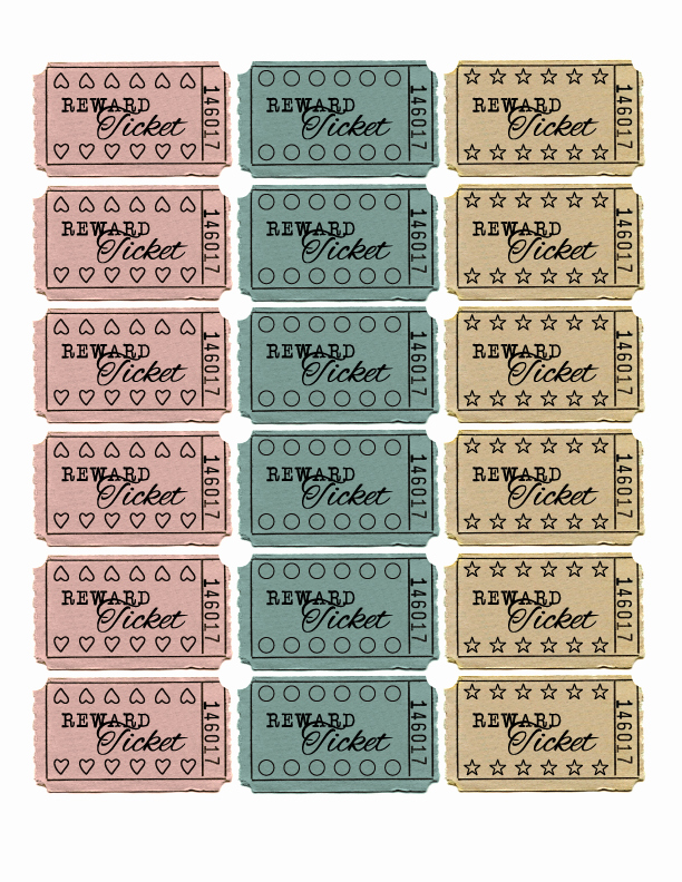50 Printable Raffle Tickets Blank Kids