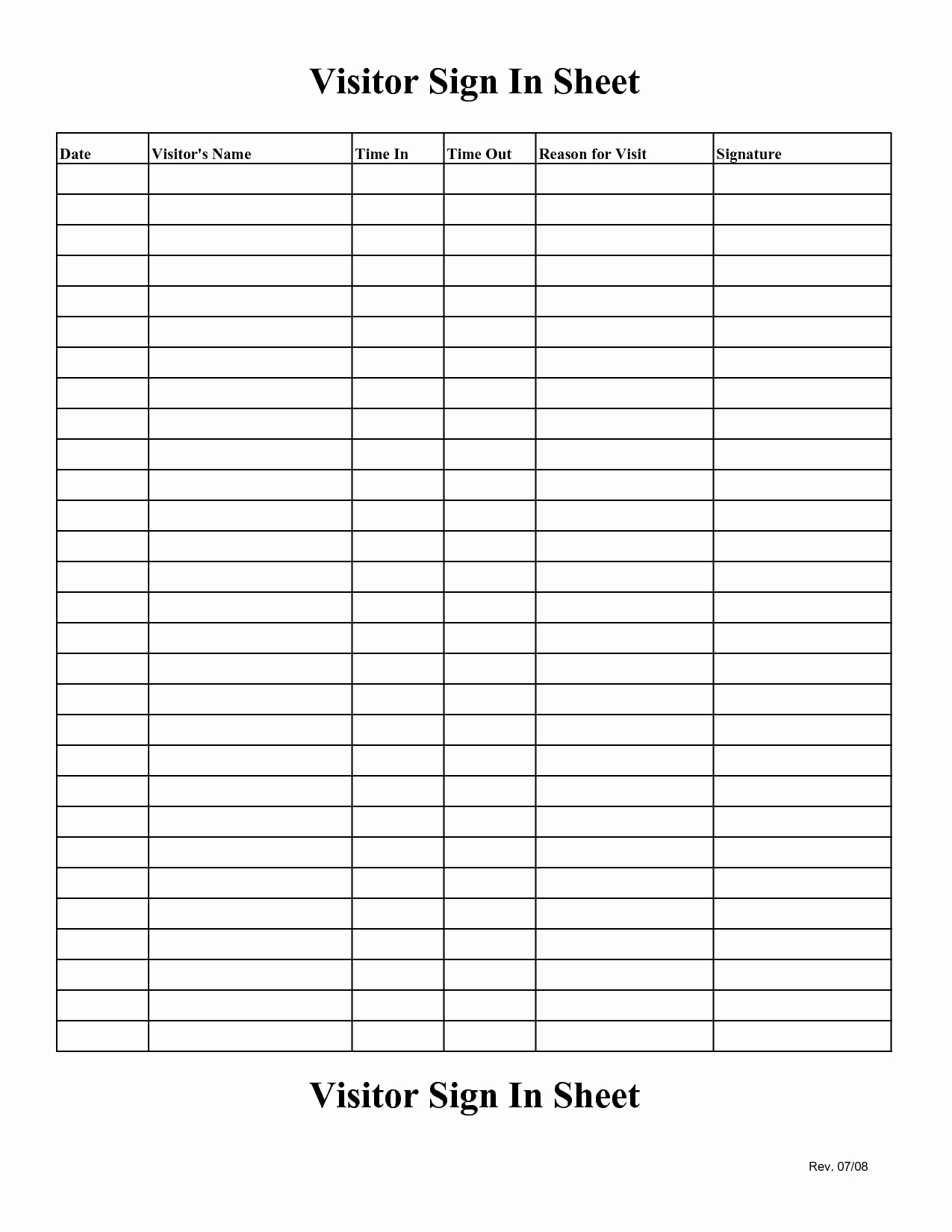 Printable Sign In Sheets Template Best Of Free Printable Sign In Sheets Bamboodownunder