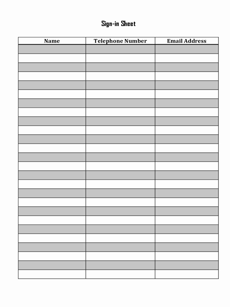 Printable Sign In Sheets Template Luxury 2019 Sign In Sheet Fillable Printable Pdf & forms