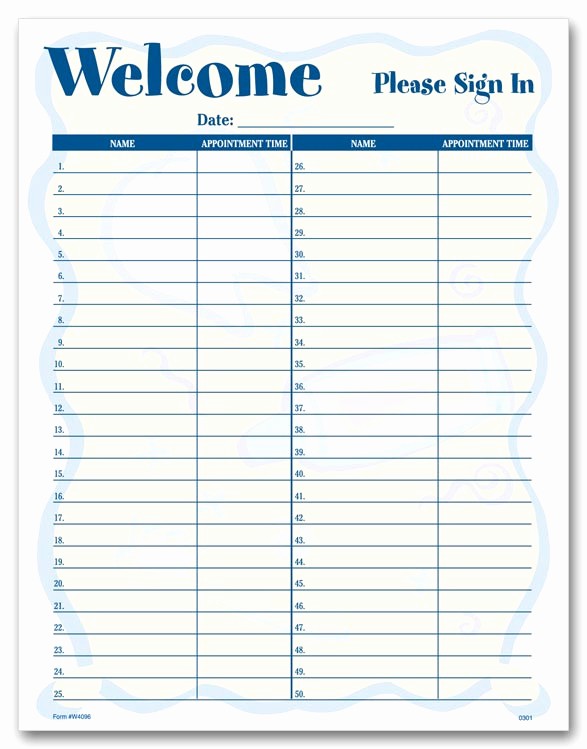 Printable Sign In Sheets Template New Patient Sign In Sheet